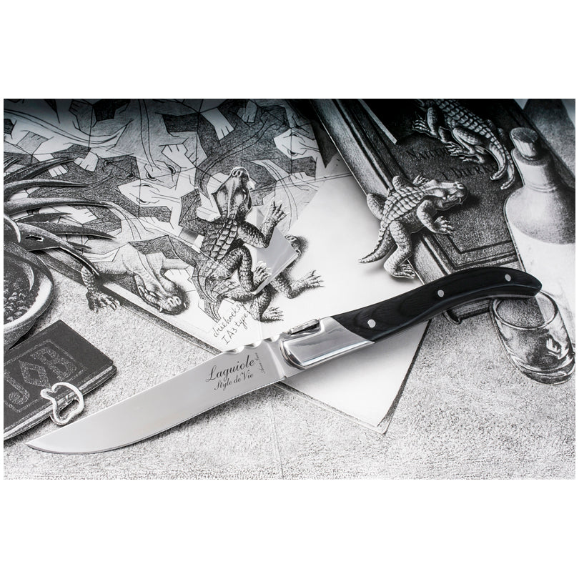 Set 6 coltelli da bistecca "Luxury Line - Black Pakka" cm 10,5