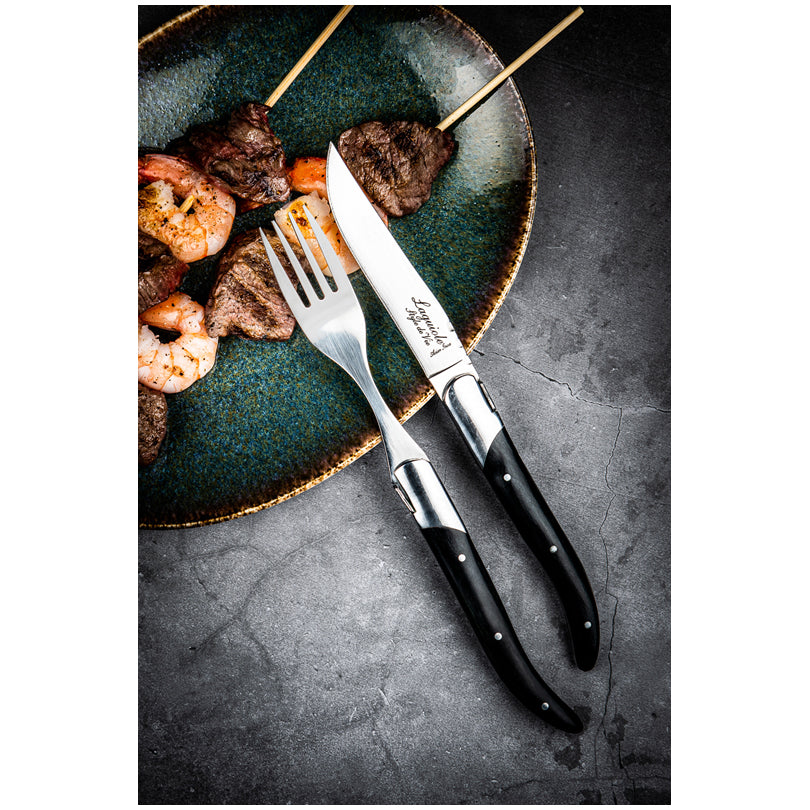 Set 6 forchette da tavola "Luxury Line - Black Pakka" cm 11