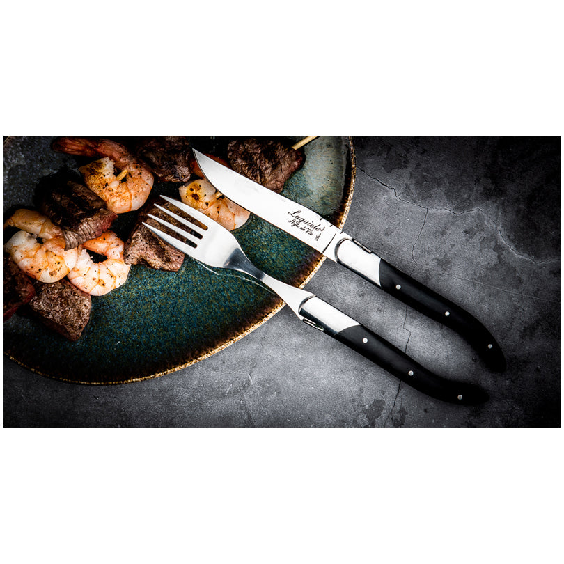 Set 6 forchette da tavola "Luxury Line - Black Pakka" cm 11