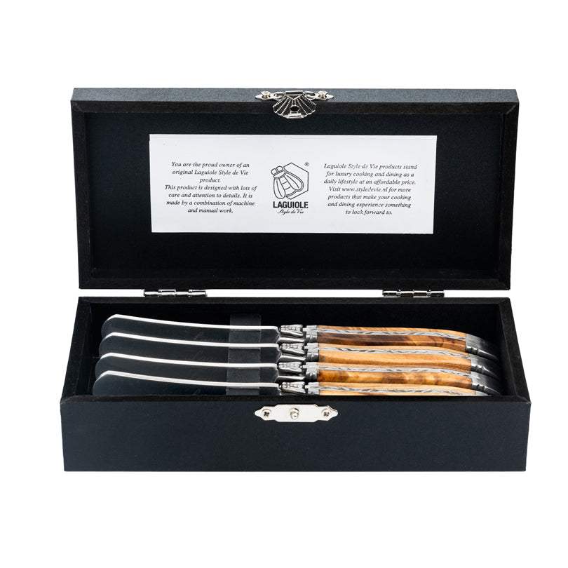 Coltello spalmaburro "Luxury Line - Olive Wood", confezione 4 pezzi cm 6,5