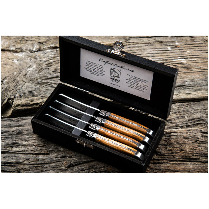 Coltello spalmaburro "Luxury Line - Olive Wood", confezione 4 pezzi cm 6,5