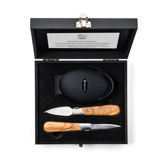 Set regalo ostriche "Luxury Line - Olive Wood", 3 pezzi cm 5/15