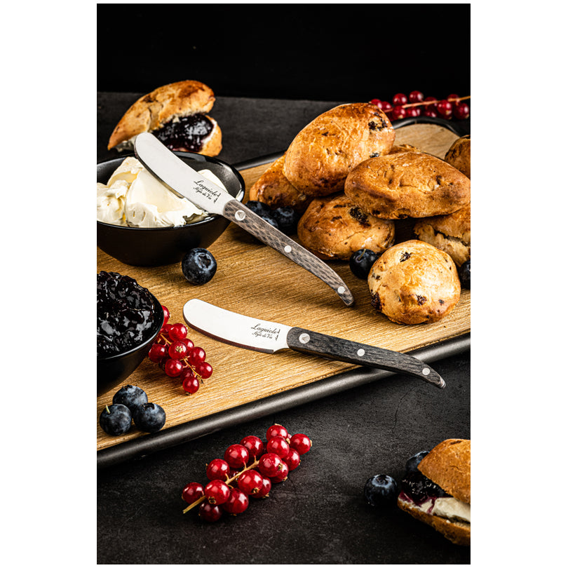 Coltello spalmaburro "Innovation Line - Grey Pakka", confezione 4 pezzi cm 6,5