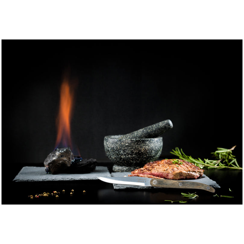 Set 6 coltelli da bistecca "Innovation Line - Grey Pakka" cm 11