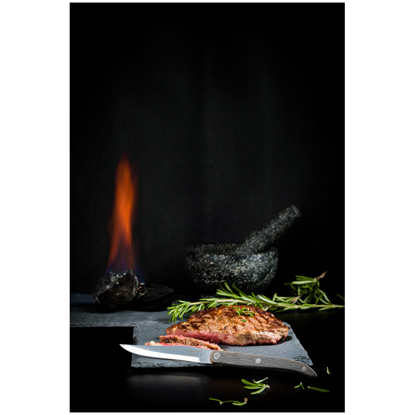 Set 6 coltelli da bistecca "Innovation Line - Grey Pakka" cm 11