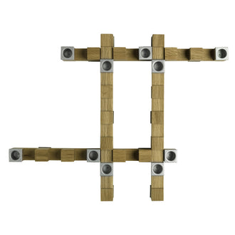 Portacandele INOX/QUERCIA CM40X40X4,5