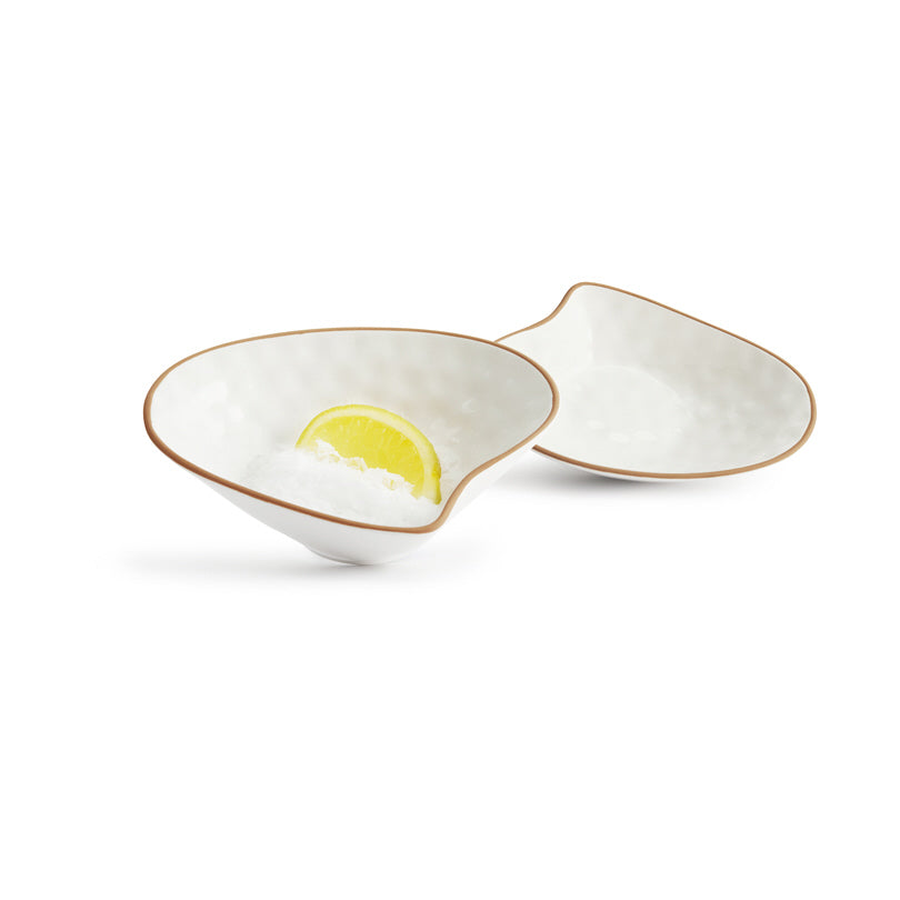 Ciotola snack a forma di conchiglia "Seafood" in confezione da due pezzi cm 14,5x10,5x3,6