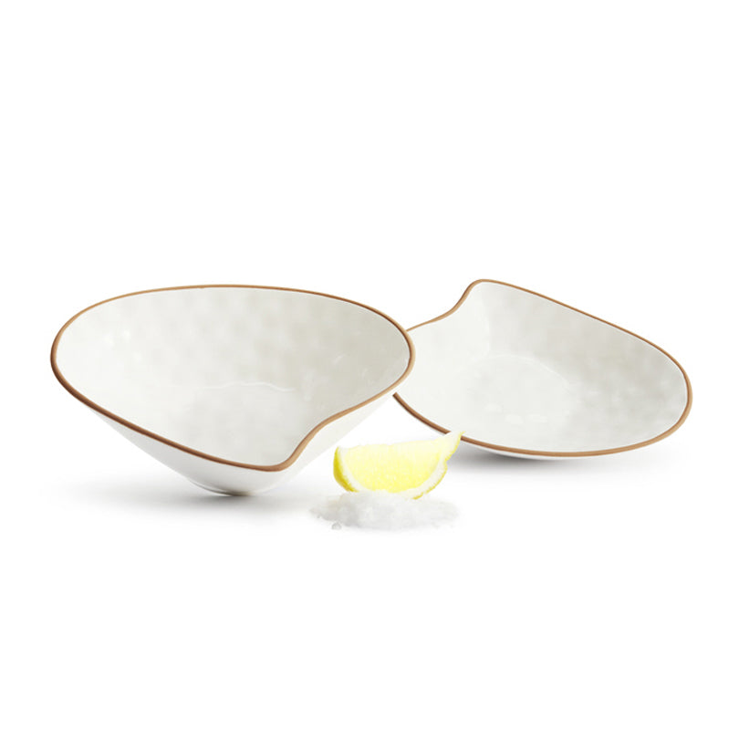 Ciotola snack a forma di conchiglia "Seafood" in confezione da due pezzi cm 14,5x10,5x3,6