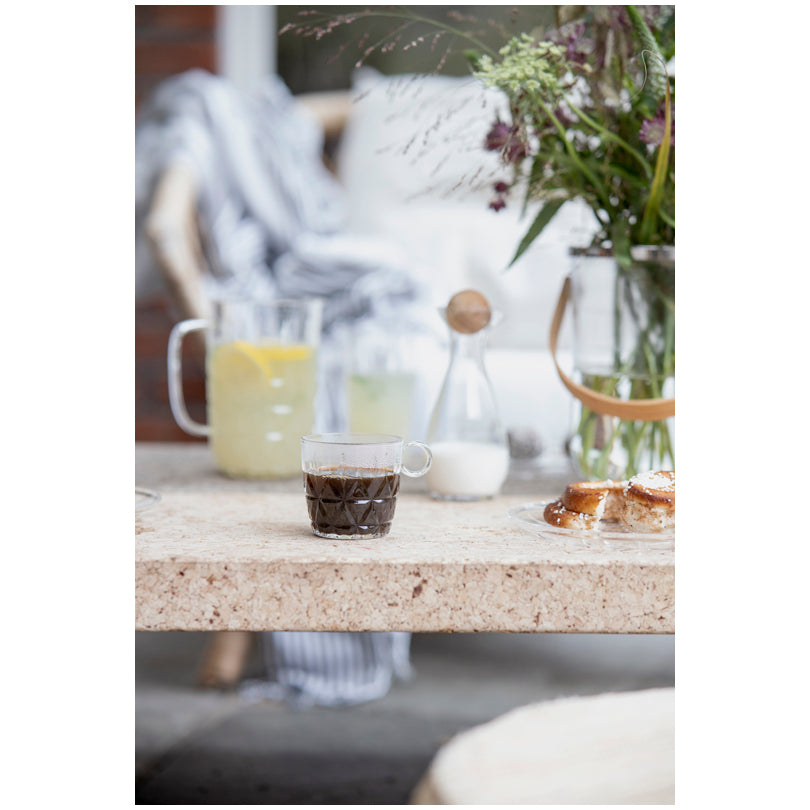 Tazza caffè con rilievo "Picnic", confezione 4 pezzi ml 200/cm Ø8x8