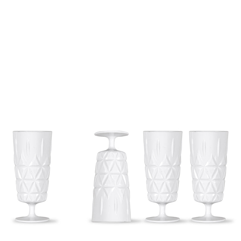 Bicchiere flute con rilievo "Picnic", confezione 4 pezzi cl 20/cm Ø6x14