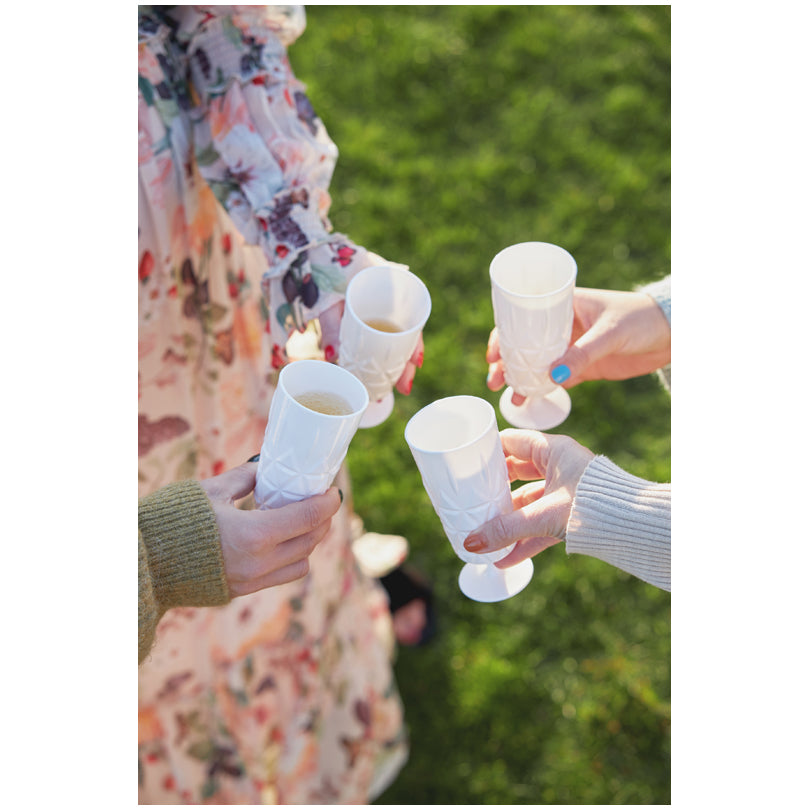 Bicchiere flute con rilievo "Picnic", confezione 4 pezzi cl 20/cm Ø6x14