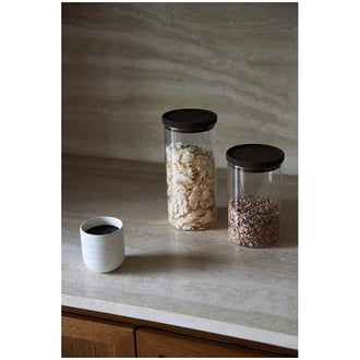 Barattolo tondo con coperchio in sughero "Nature" l 1/cm Ø10x15