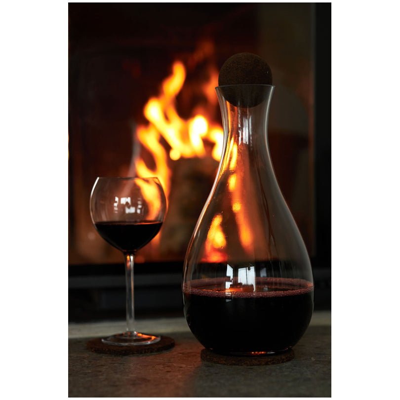 Caraffa vino con tappo in sughero "Nature" l 2/cm Ø14,5x35