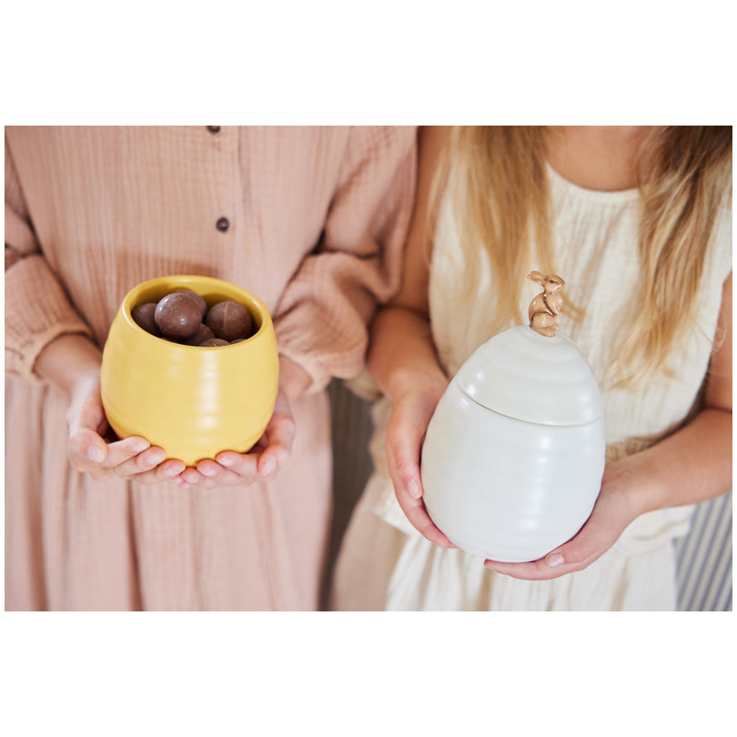 Contenitore con coniglio sul coperchio "Ellen" cm Ø11,5x18,5