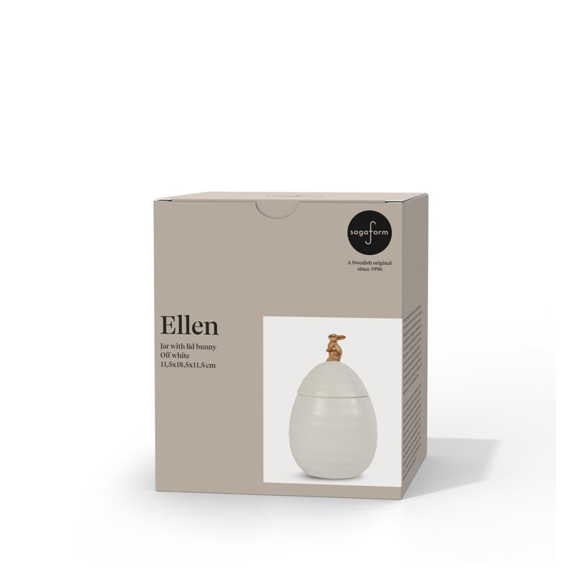 Contenitore con coniglio sul coperchio "Ellen" cm Ø11,5x18,5