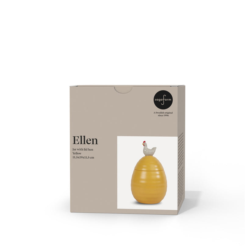 Barattolo con gallina sul coperchio "Ellen" cm Ø11,5x18,5