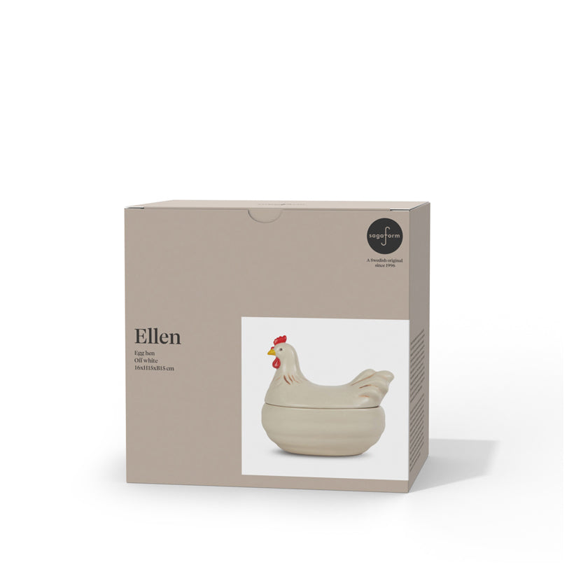 Contenitore portauova a forma di gallina "Ellen" cl 40/cm 16x15x15