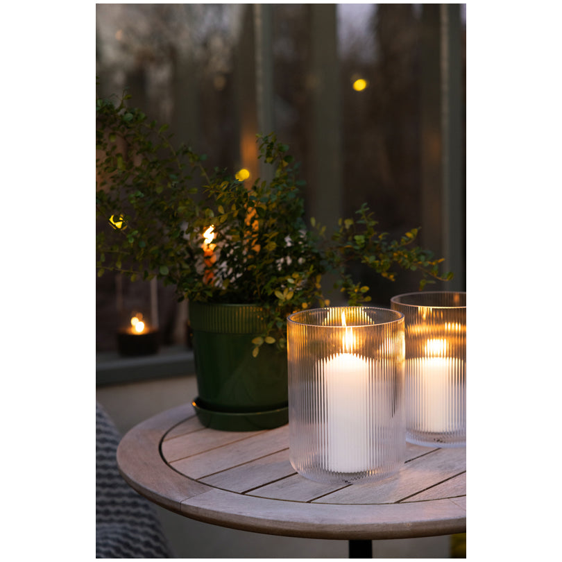 Vaso fiori/Lume tondo "Blanka" cm Ø15x20