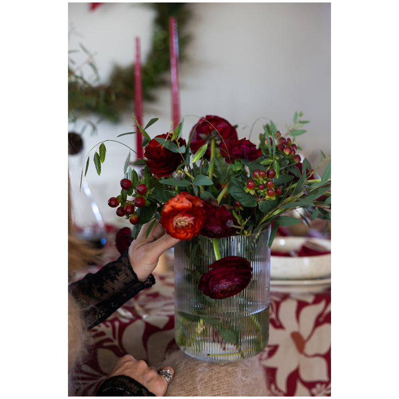 Vaso fiori/Lume tondo "Blanka" cm Ø15x20