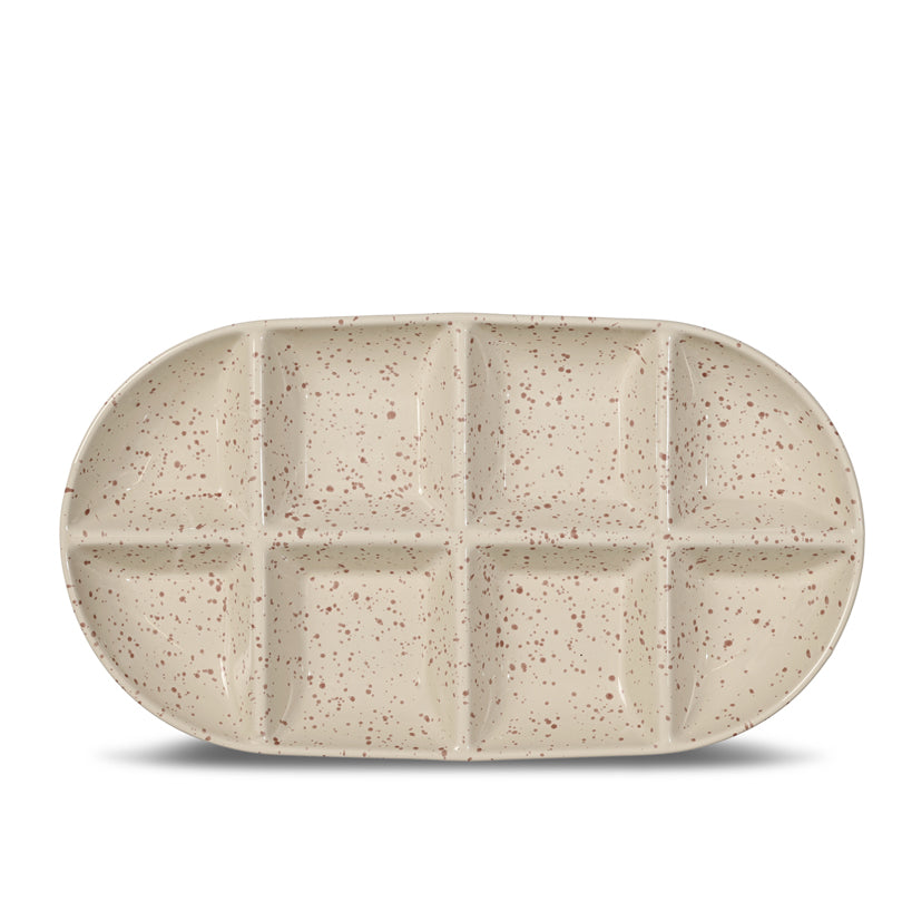 Piatto da portata ovale con 8 scomparti "Ditte" cm 36x20x3,5