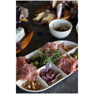 Piatto da portata ovale con 8 scomparti "Ditte" cm 36x20x3,5