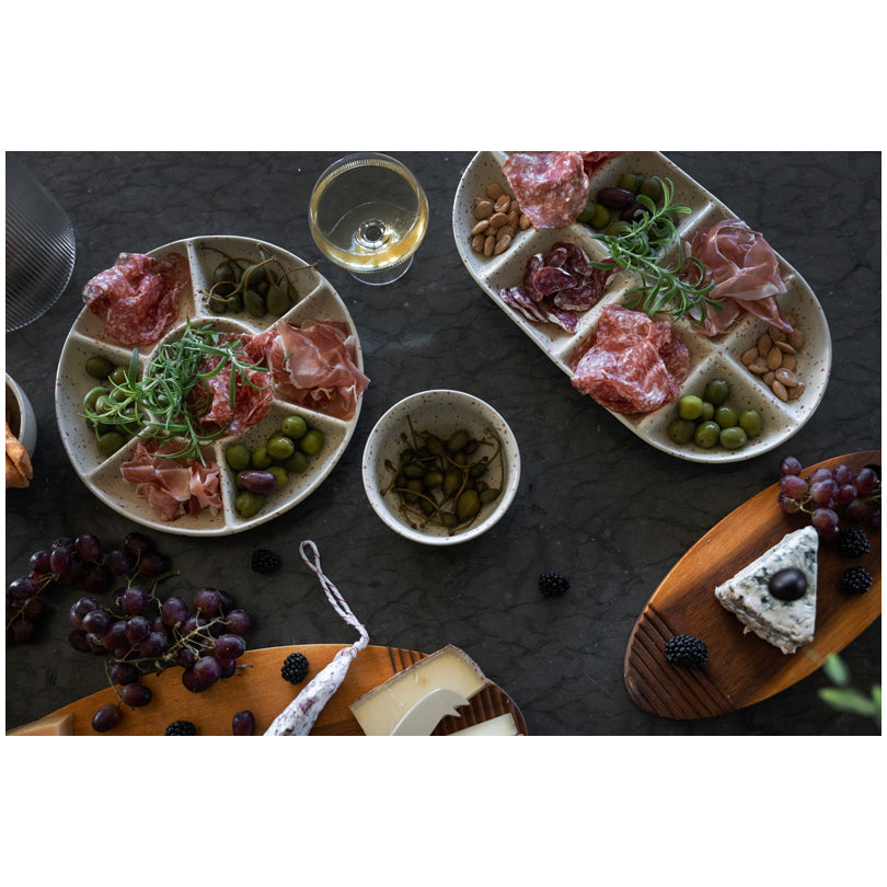 Piatto da portata ovale con 8 scomparti "Ditte" cm 36x20x3,5