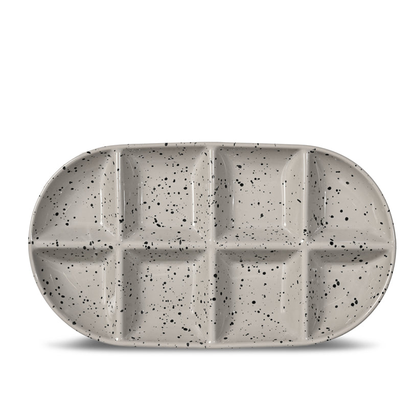 Piatto da portata ovale con 8 scomparti "Ditte" cm 36x20x3,5