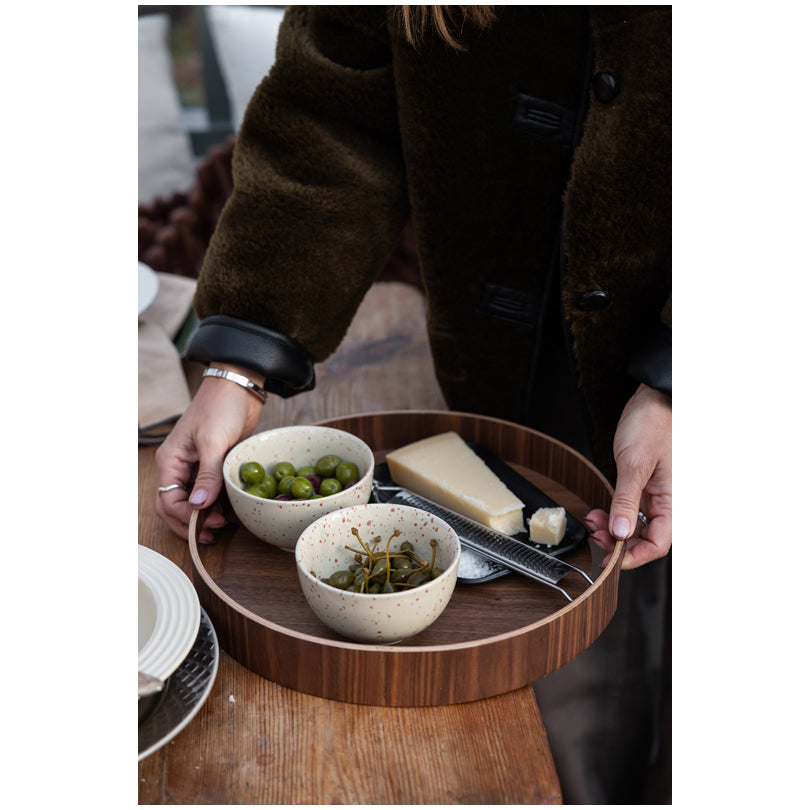 Vassoio per servire tondo con 2 manici "Hanna" cm Ø35x5