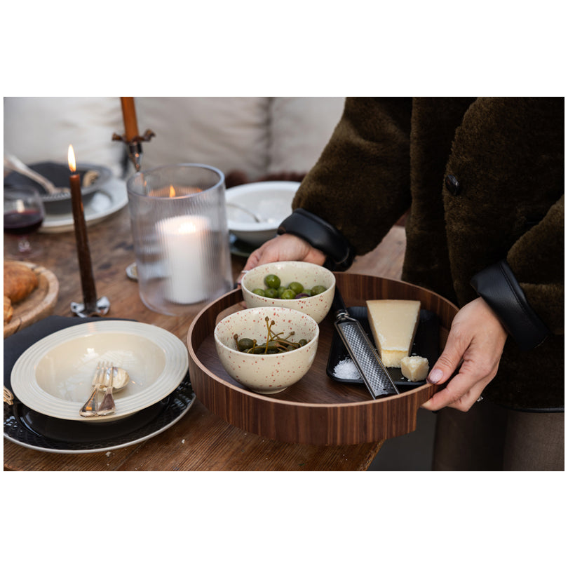 Vassoio per servire tondo con 2 manici "Hanna" cm Ø35x5