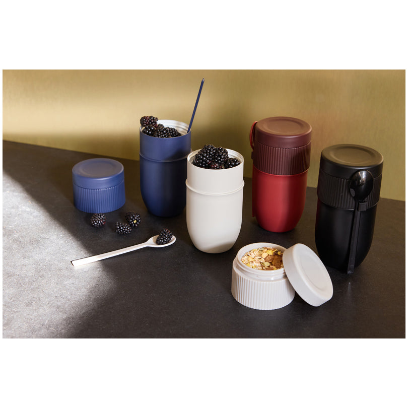 Portavivande/Lunchbox termico con cucchiaio in dotazione "Ted" ml 320/cm Ø7,5x15