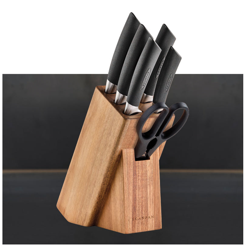 Ceppo coltelli "Sax" con 5 coltelli e forbice