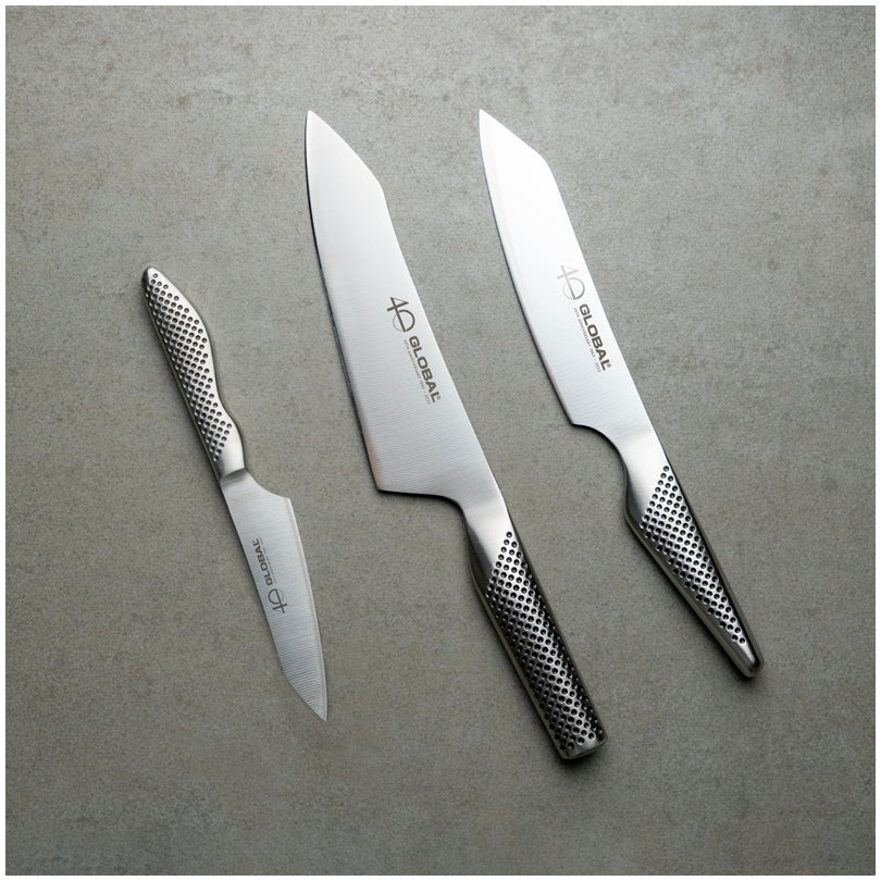 Set 3 coltelli "40th Anniversary Global" (G-4AN - GS-58AN - GS-110AN) cm 18/15/11
