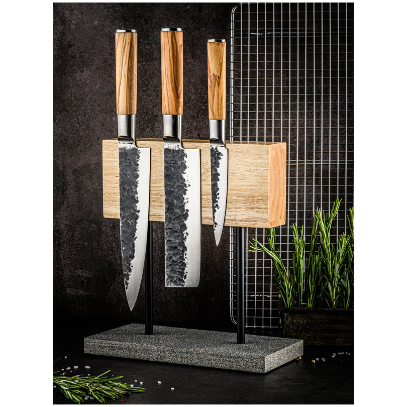 Set 3 coltelli "Forged - Olive" cm 20/18/13