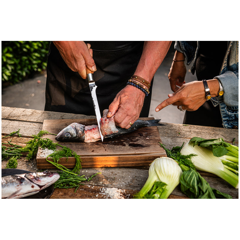 Coltello per sfilettare pesce "Forged - Olive" cm 18/31