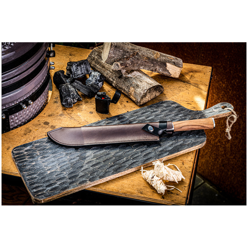 Coprilama in pelle per coltello macellaio "Forged" cm 25,5