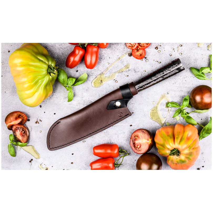 Coprilama in pelle per coltello Santoku "Forged" cm 18