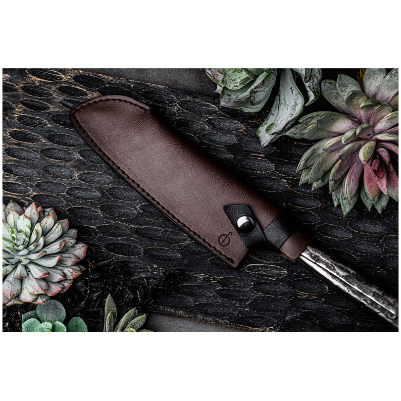 Coprilama in pelle per coltello Santoku "Forged" cm 18