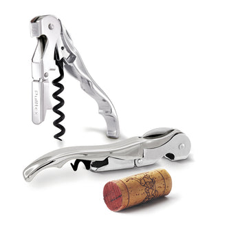 Cavatappi Pulltap's Classic Luxury, placcato argento 925, custodia da cintura in pelle inclusa cm 12