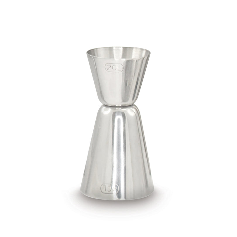 Misurino bar/cocktail doppio, graduato cl 2/cl4/cm Ø4,5x8,5