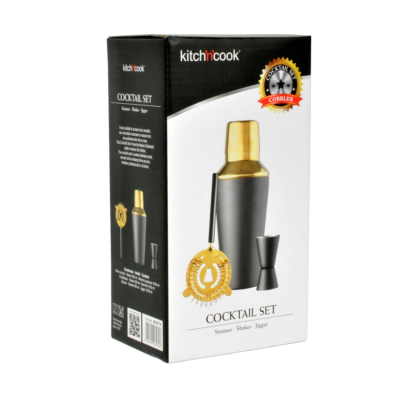 Set Cocktail "Cobbler", 3 pezzi ml 500/cm Ø8,5x21