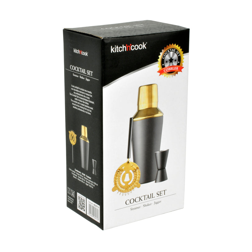 Set Cocktail "Cobbler", 3 pezzi ml 500/cm Ø8,5x21