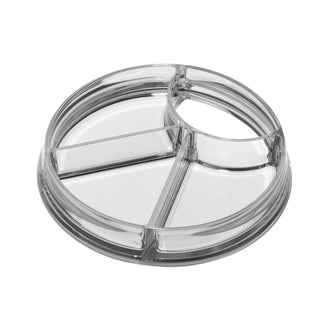 Vassoio porta snack/aperitivi tondo "Quadra" con 3 scomparti cm Ø20,9x3,5