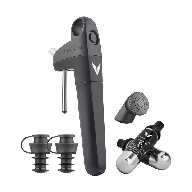 Sistema mescita "Coravin - Pivot+ black", 6 pezzi cm 8,3x3,2x20,5