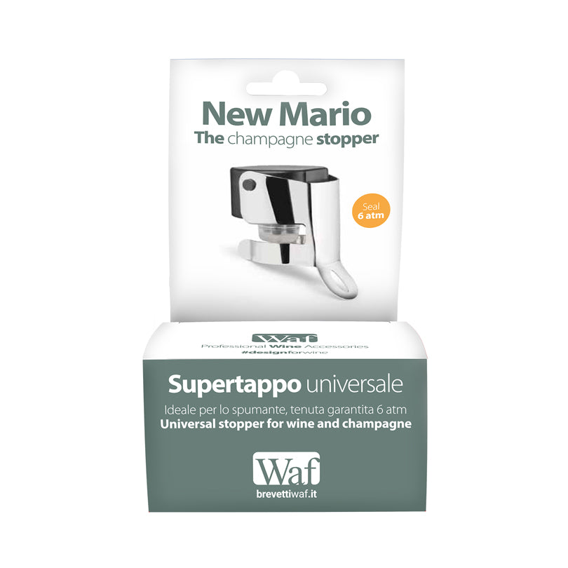 Tappo spumante universale "New Mario", cromato cm 4,5x6