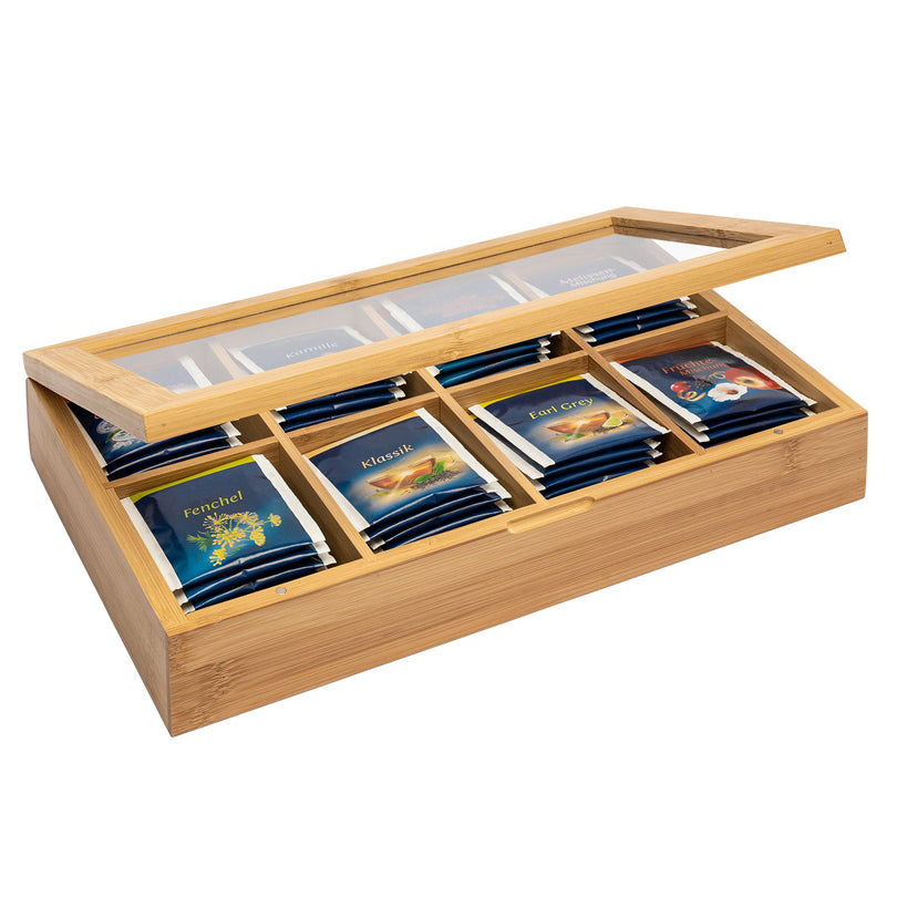 Scatola porta bustine tè "Teatime", con 8 scompartimenti cm 32x20x6,5
