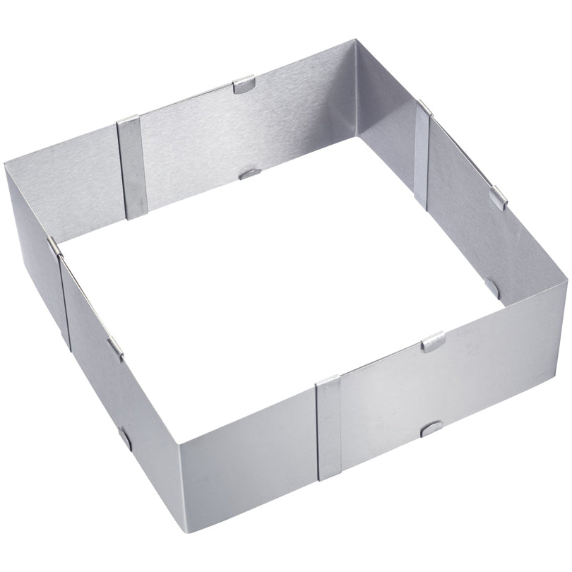 Cornice/Telaio quadrato per torte, extra alto e regolabile cm 15,5-28x8
