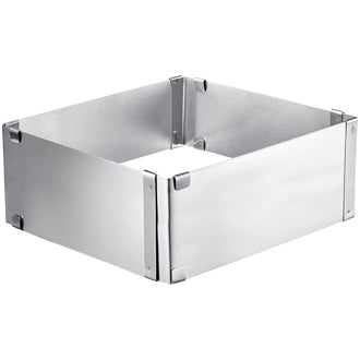 Cornice/Telaio quadrato per torte, extra alto e regolabile cm 15,5-28x8