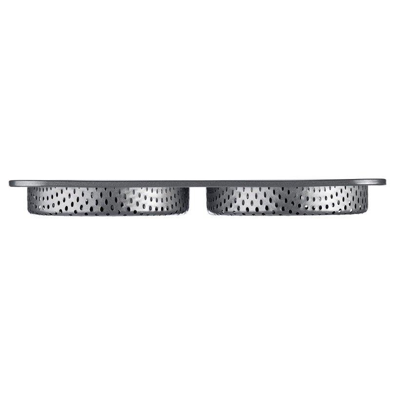 Teglia forata per panini hamburger, 4 cavità cm Ø12/cm 28x28x2,5