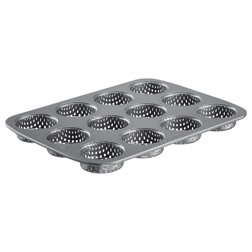 Teglia forata per mini panini hamburger, 12 cavità cm Ø6/cm 29x22x2,2