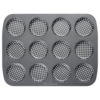 Teglia forata per mini panini hamburger, 12 cavità cm Ø6/cm 29x22x2,2